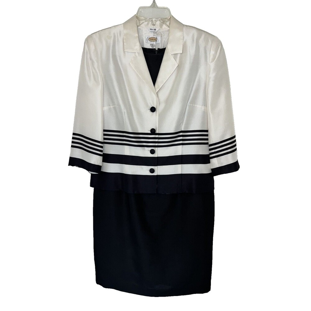 VTG Talbots 100% Silk Set Blazer & Sheath Dress Suit Sz 8 Church Mother Wedding - Picture 3 of 16